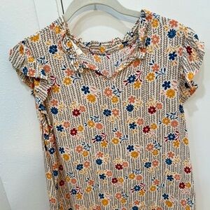 Floral Ruffle Sleeve Blouse